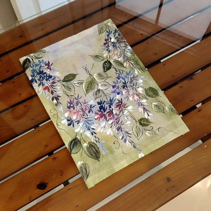 Ready-to-stitch Floral Art Patch, Painted By Hand On Soft Cotton