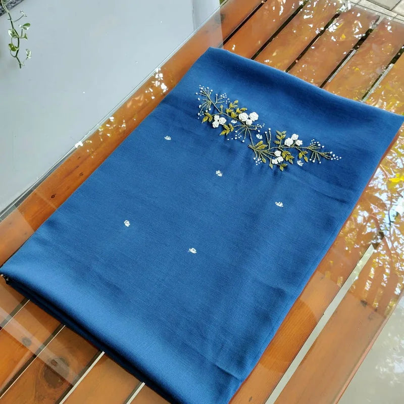 Elegant Hand-Embroidered Kurti Material