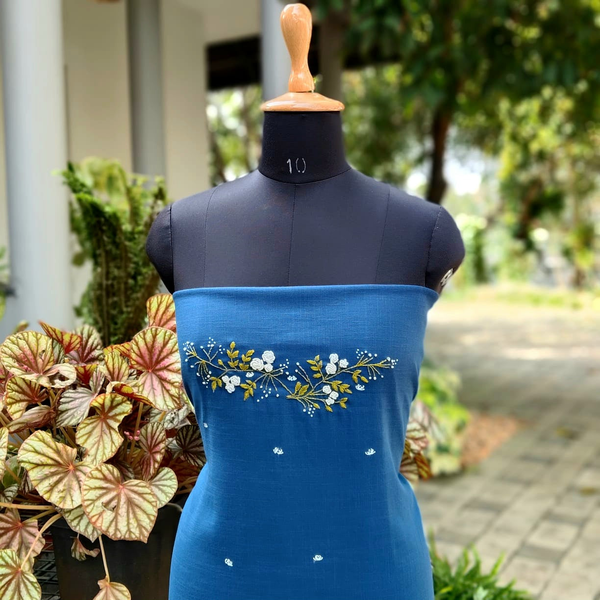 Elegant Hand-Embroidered Kurti Material