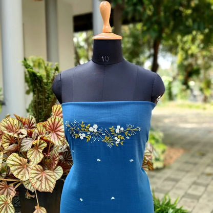 Elegant Hand-Embroidered Kurti Material