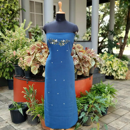 Elegant Hand-Embroidered Kurti Material