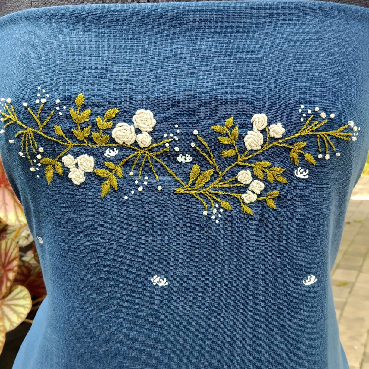 Elegant Hand-Embroidered Kurti Material