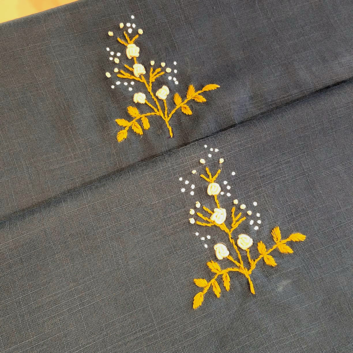 Elegant Hand-Embroidered Kurti Material