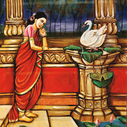 Hand-painted Patch Featuring A Classic Ravi Varma Motif
