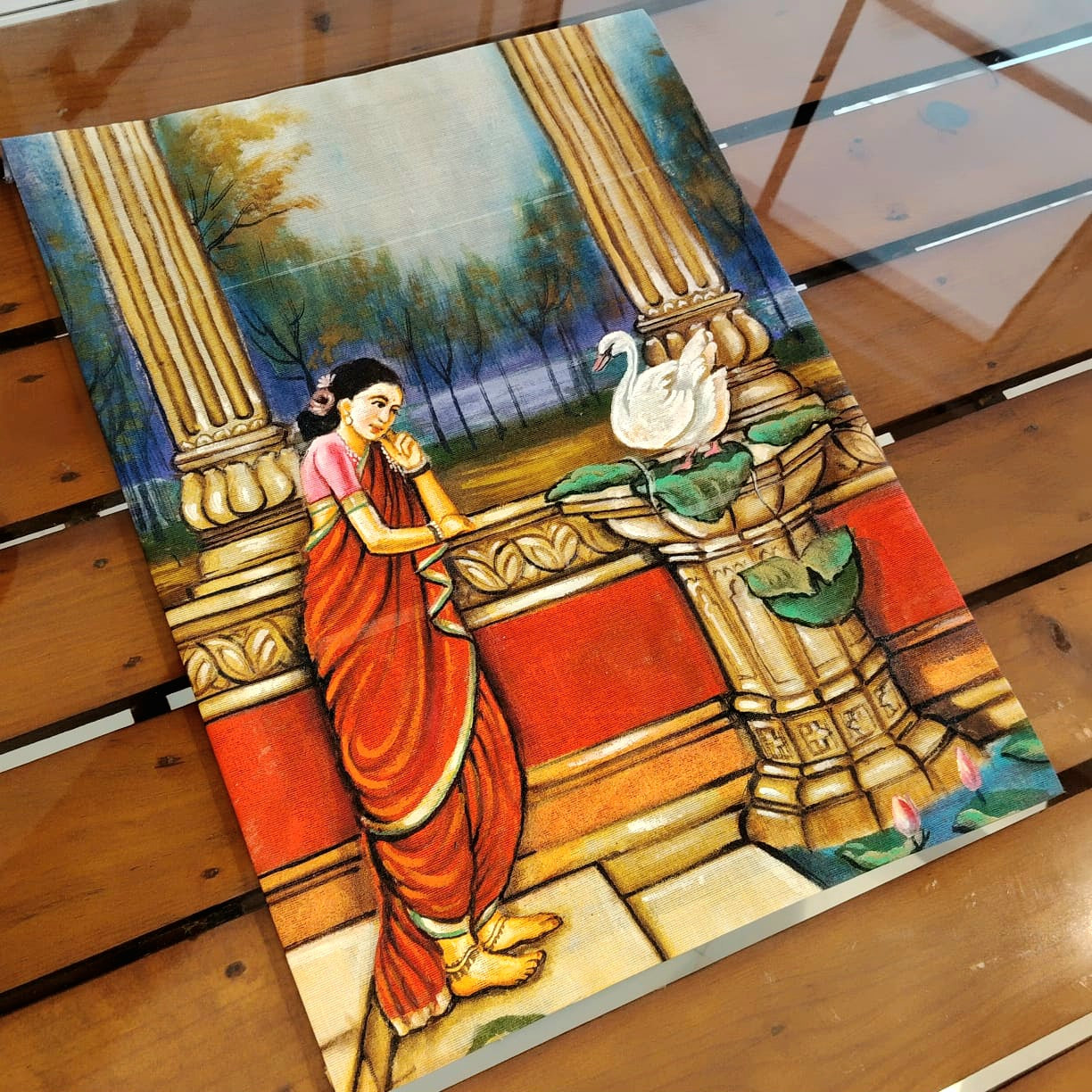 Hand-painted Patch Featuring A Classic Ravi Varma Motif