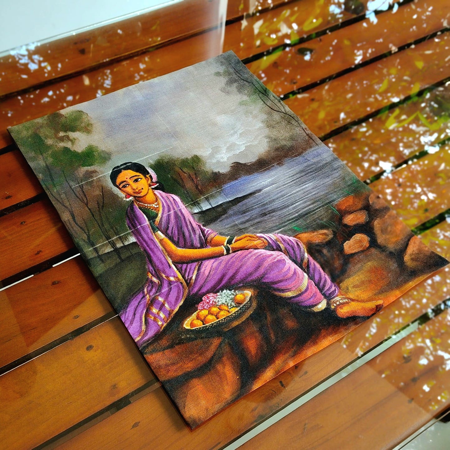 Elegant Ravi Varma Artwork Patch For Adding On Garments