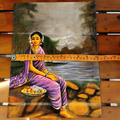 Timeless Ravi Varma Painting Patch Crafted ON Soft Cotton Fabric
