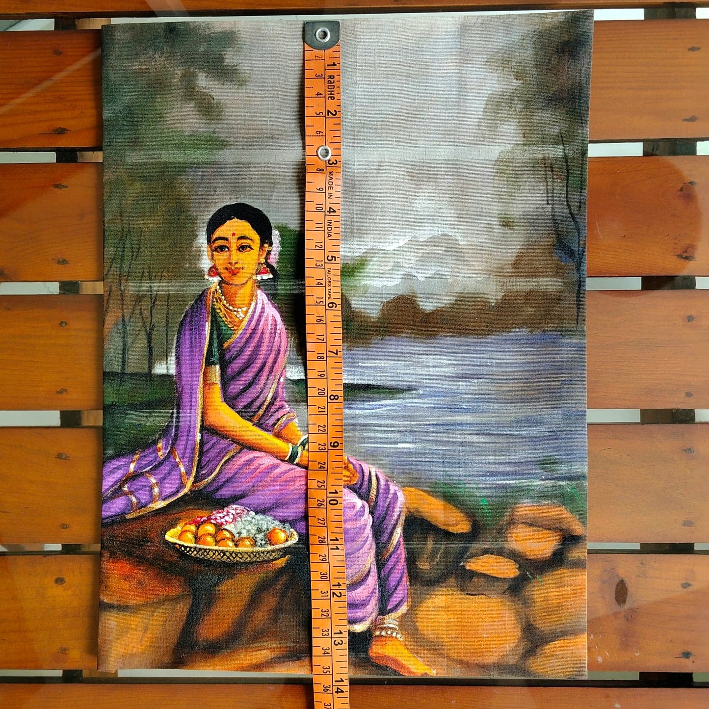 Timeless Ravi Varma Painting Patch Crafted ON Soft Cotton Fabric