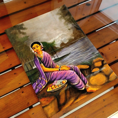 Timeless Ravi Varma Painting Patch Crafted ON Soft Cotton Fabric