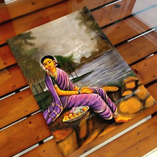 Timeless Ravi Varma Painting Patch Crafted ON Soft Cotton Fabric