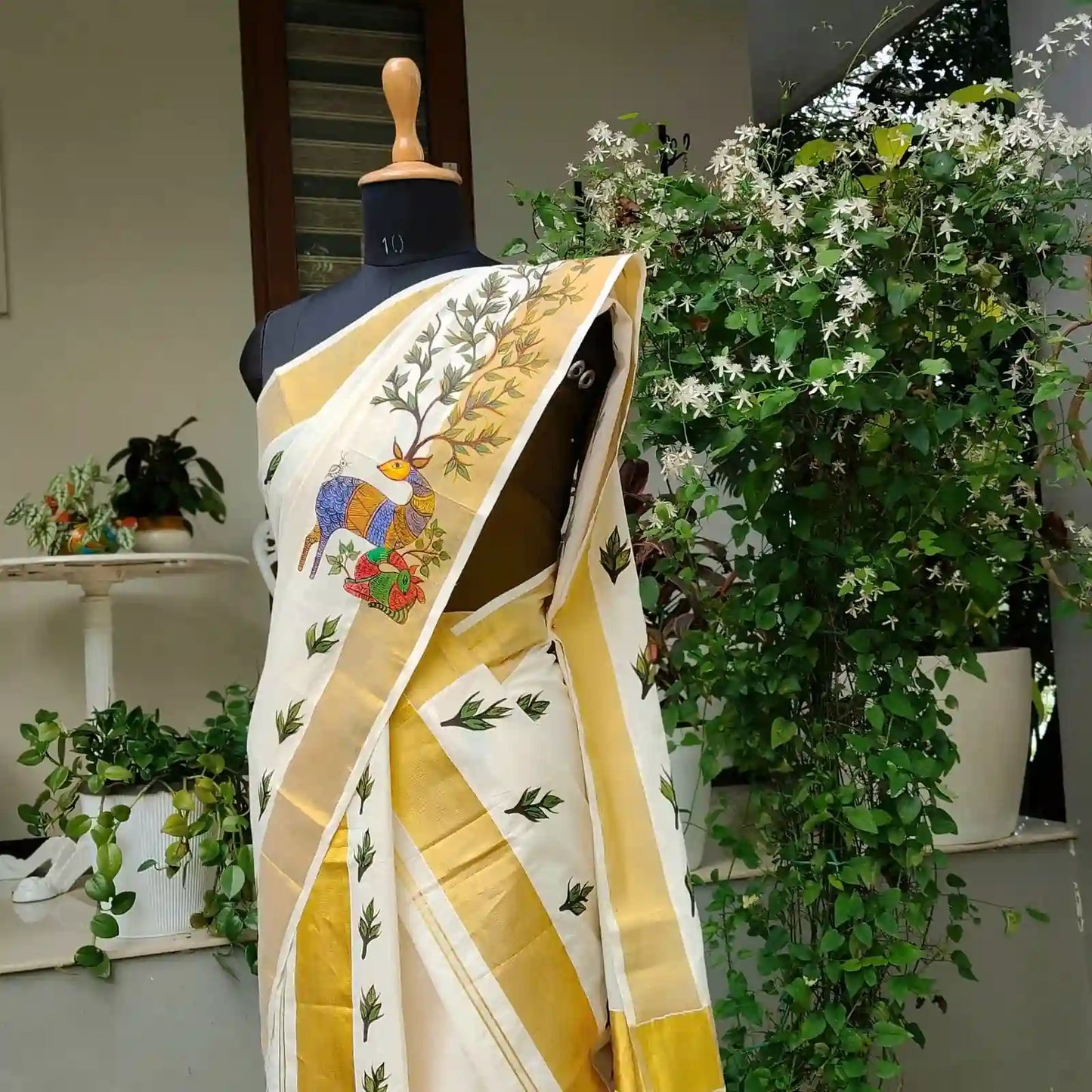 Hand-Painted Kerala Set Mundu