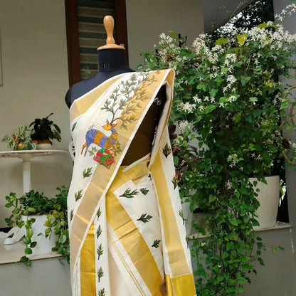 Hand-Painted Kerala Set Mundu