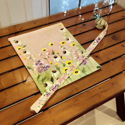 Hand-Painted Wild Flowers Fabric Patch