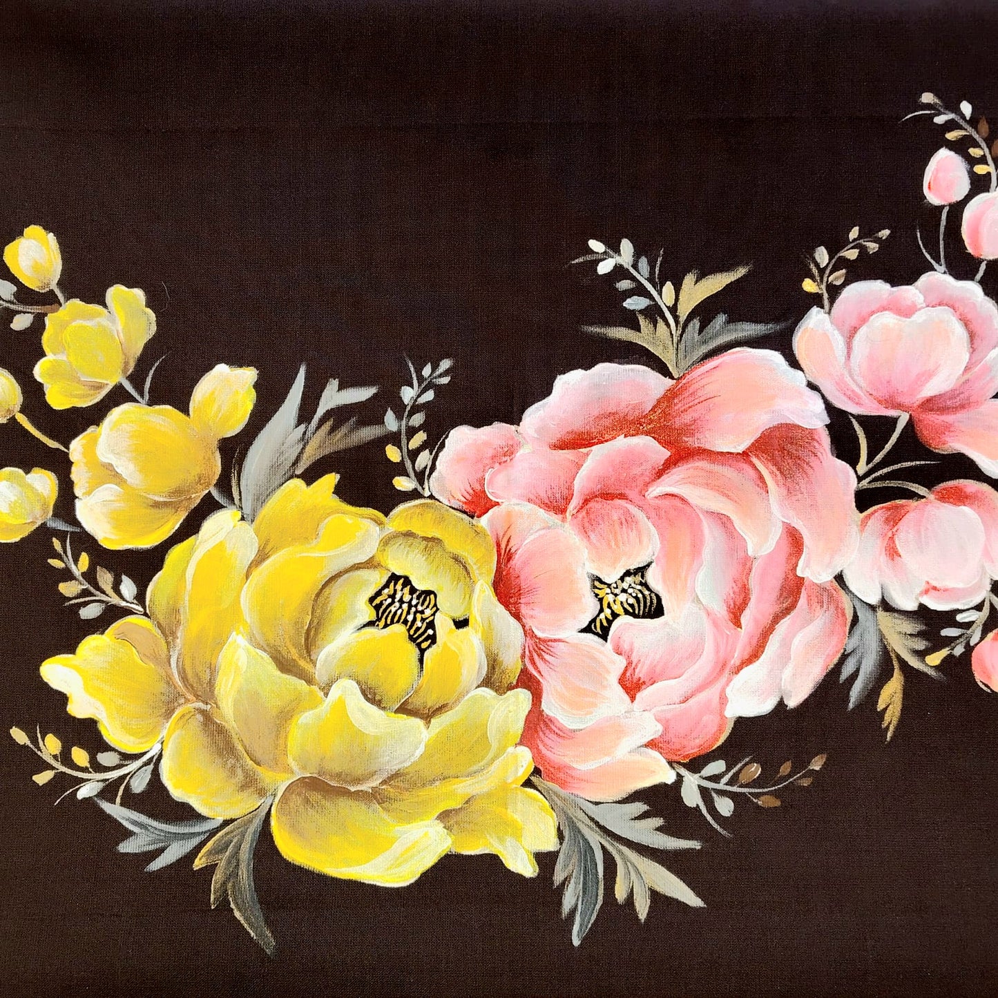 Hand-Painted Cotton Blouse With Floral Charm