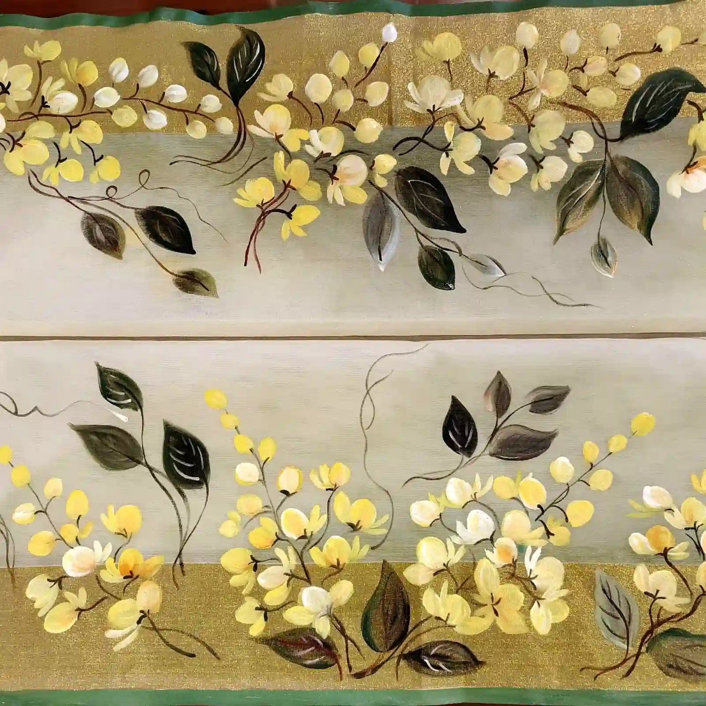 Kanikonna on Kasavu Saree – Hand-painted Elegance