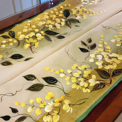 Kanikonna on Kasavu Saree – Hand-painted Elegance