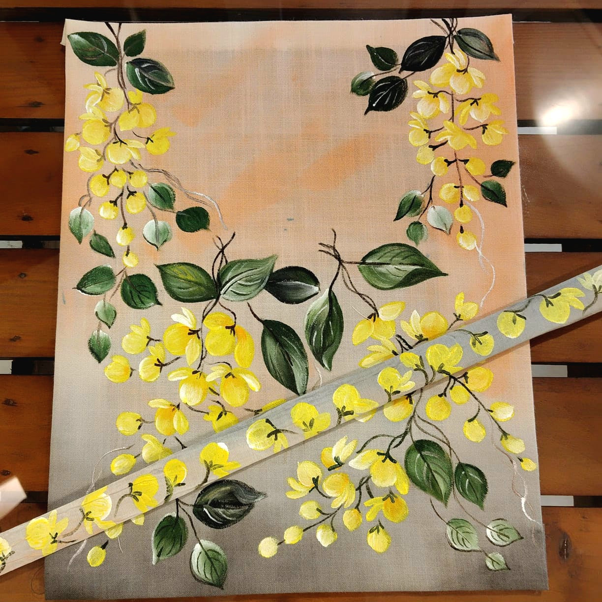 Hand-Painted Kani Konna Fabric Patch