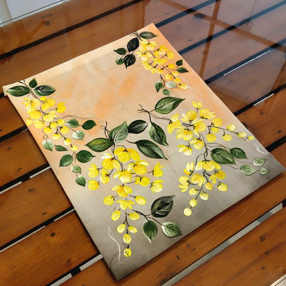 Hand-Painted Kani Konna Fabric Patch