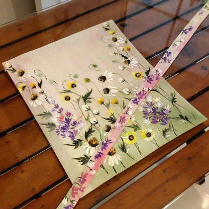 Wild Flowers Hand-Painted on Fabric Patch