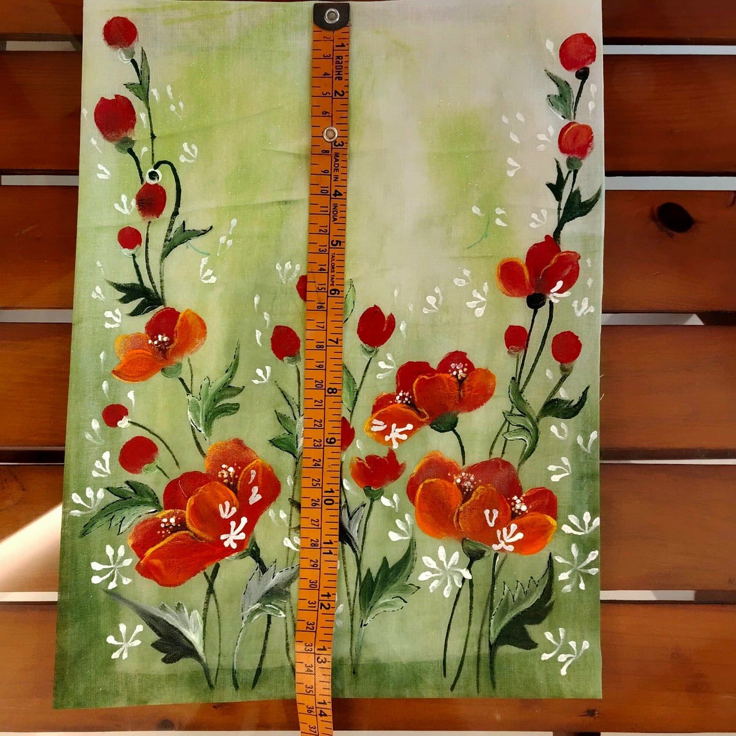 Wild Flowers Hand-Painted Fabric Patch