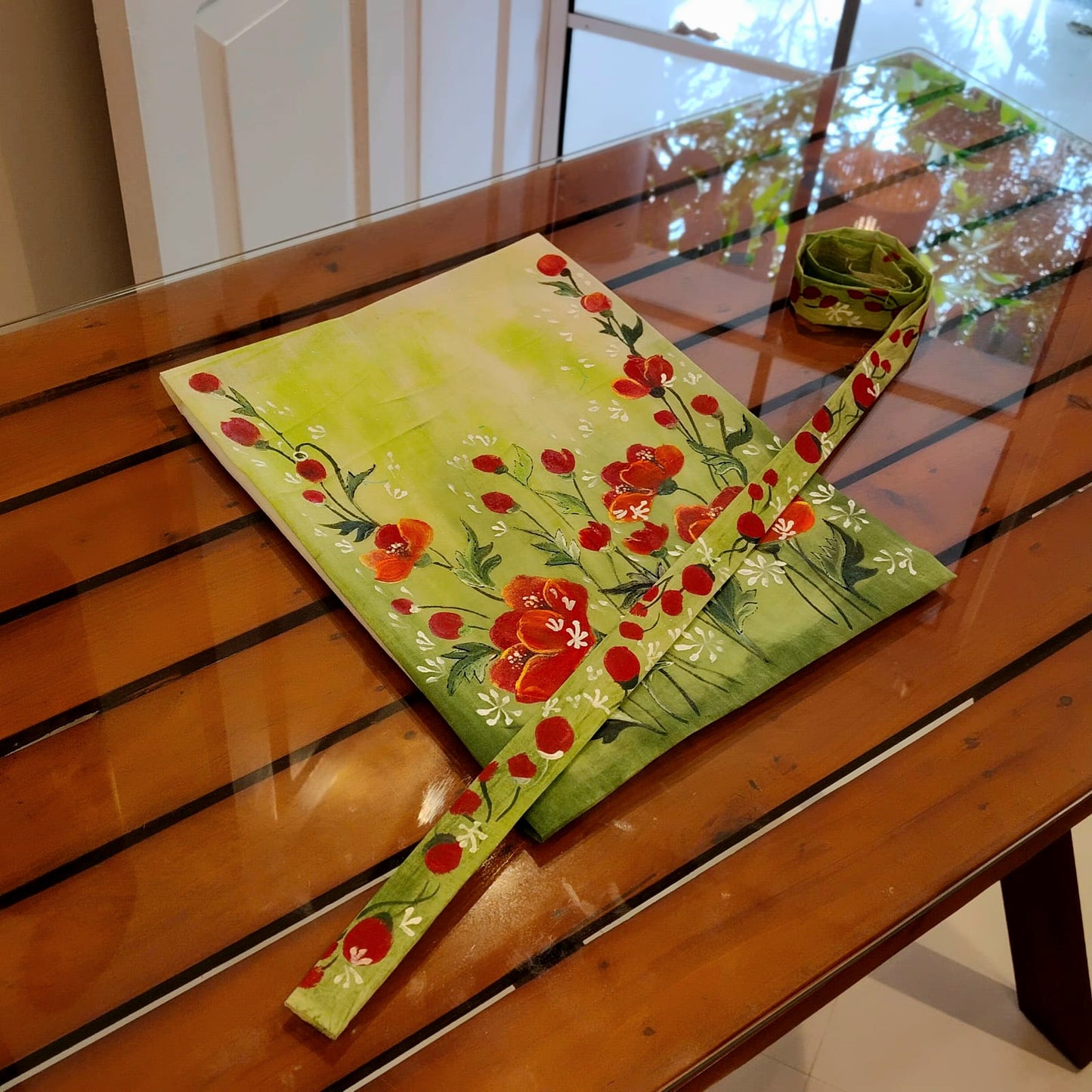 Wild Flowers Hand-Painted Fabric Patch