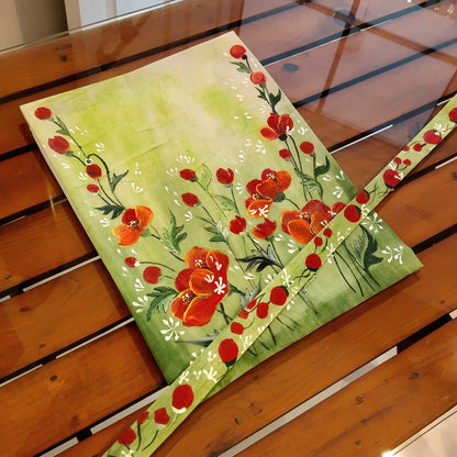 Wild Flowers Hand-Painted Fabric Patch