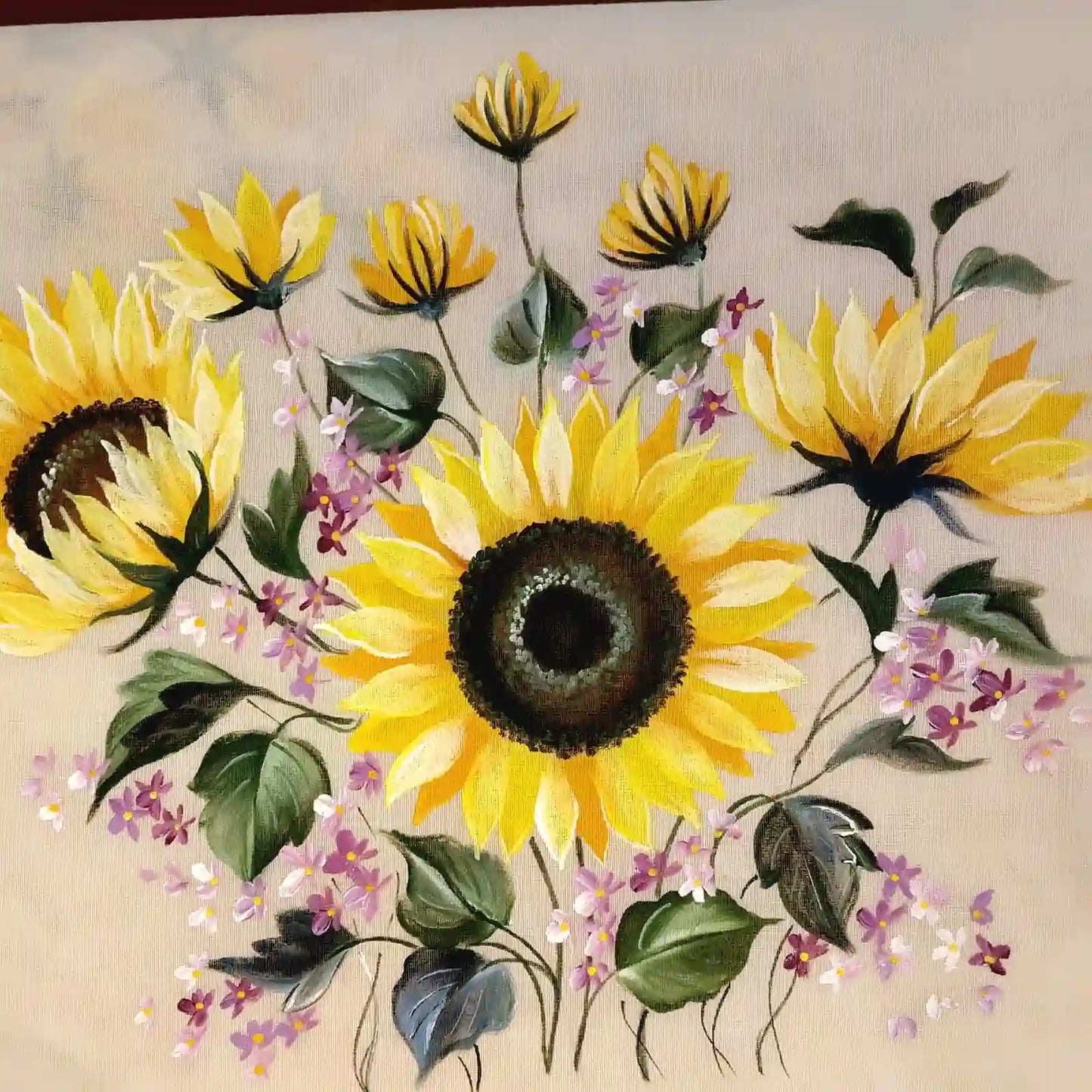 Sunflower floral Hand-Painted Blouse Piece