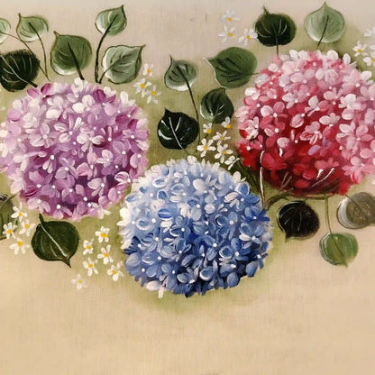 Hydrangea Blooms On Hand-Painted Blouse