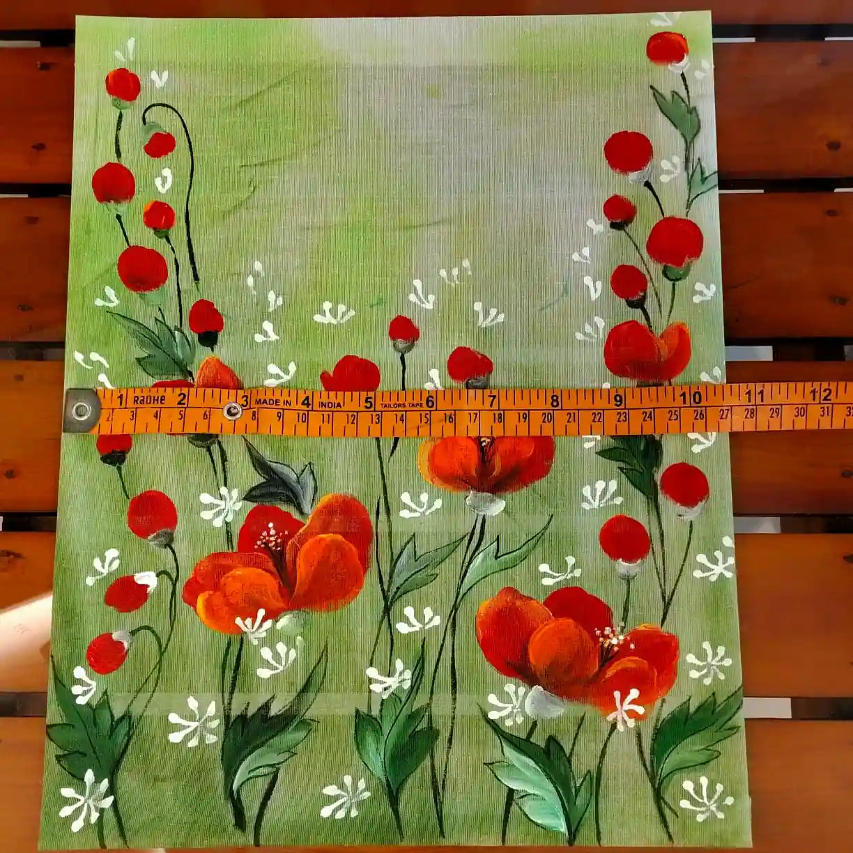 Wild Flowers Hand-painted Fabric Patch