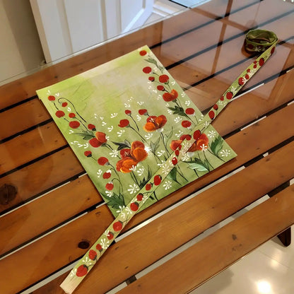 Wild Flowers Hand-painted Fabric Patch