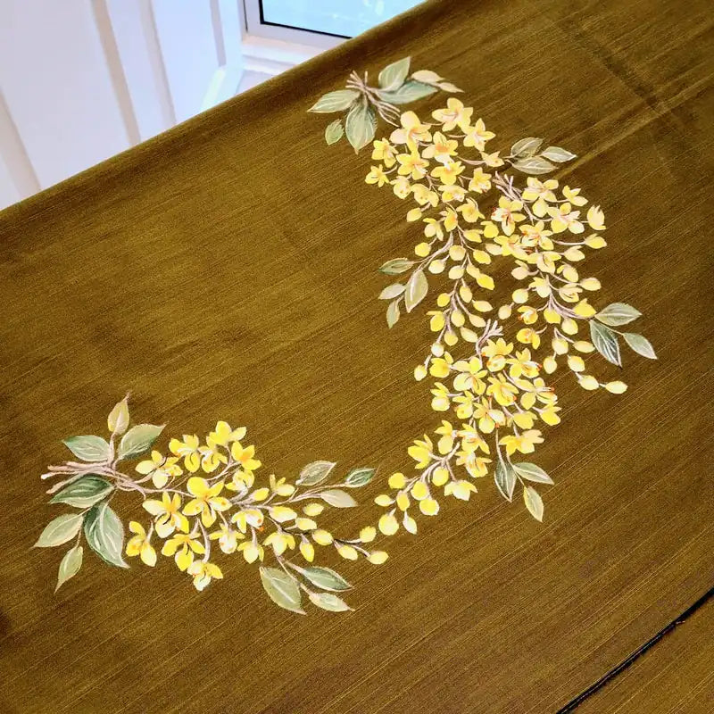 Gorgeous Hand-Painted Kani Konna Blossom Blouse piece