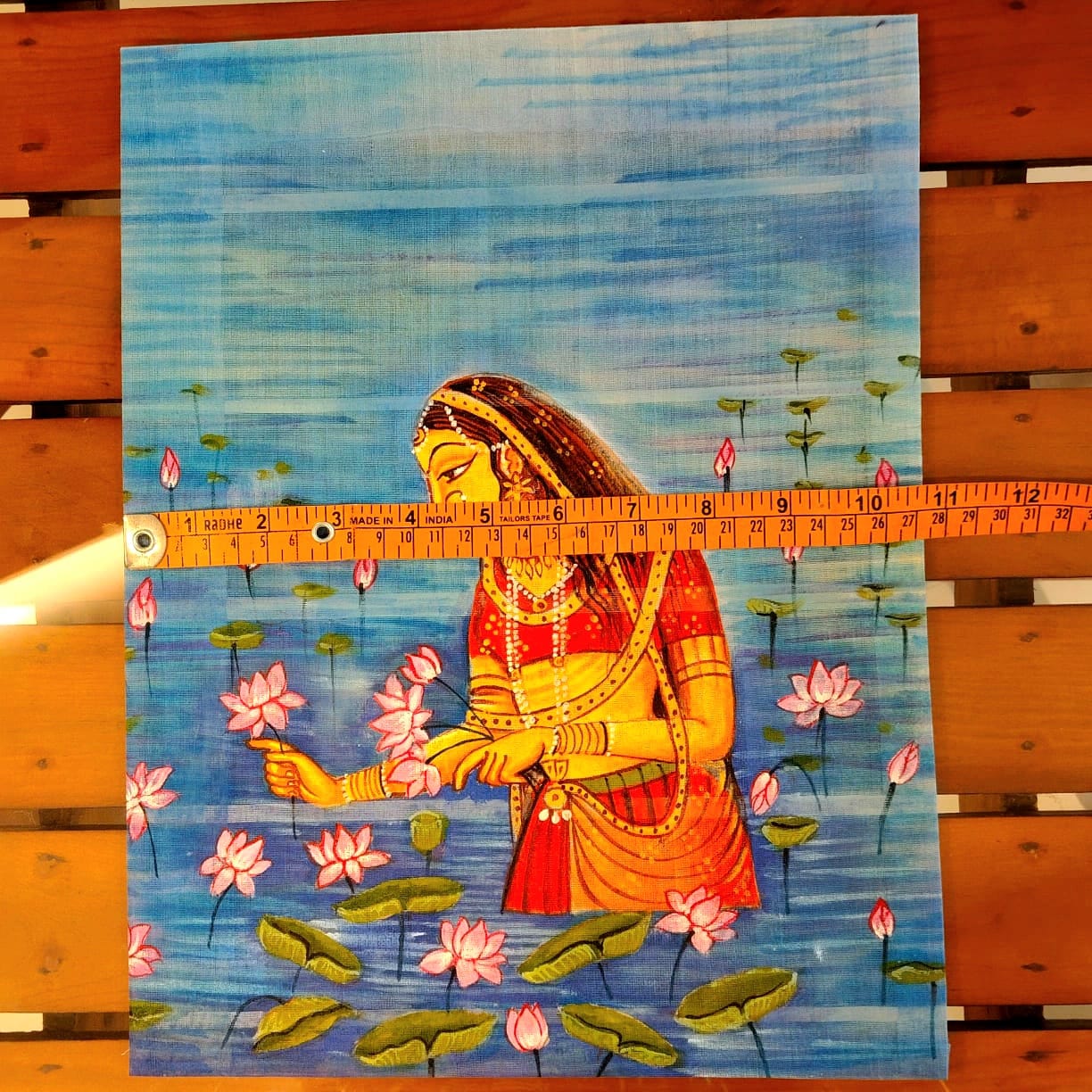 A Royal Touch Of Rajasthan On A Beautifully Hand-Painted Fabric Patch