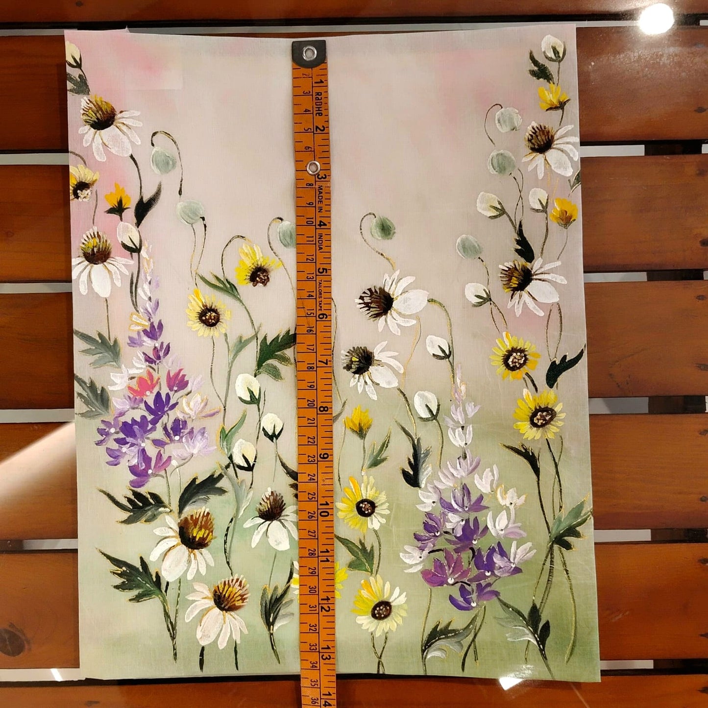 Wild Flowers Hand-Painted on Fabric Patch