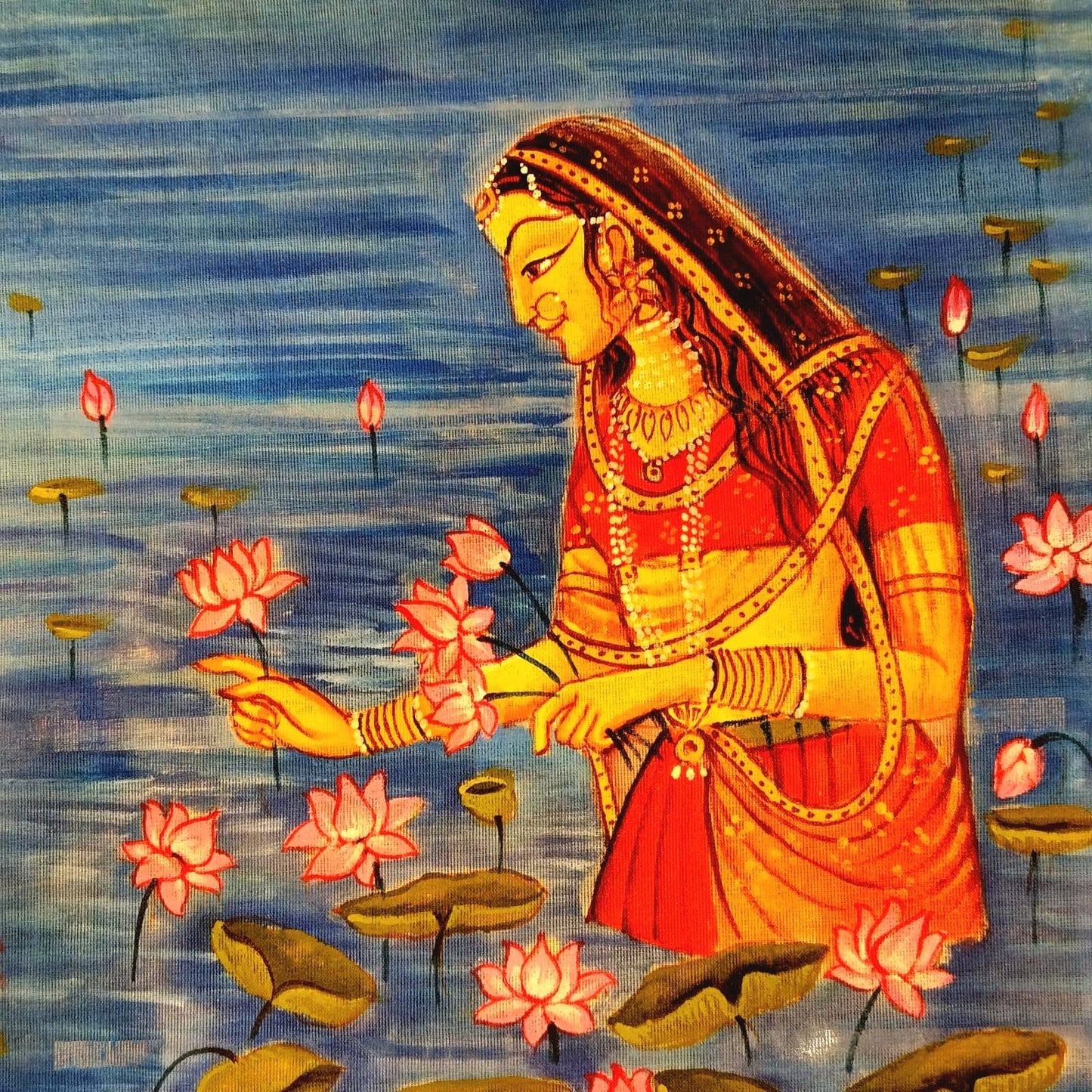 Beautifully Hand-Painted Fabric Patch