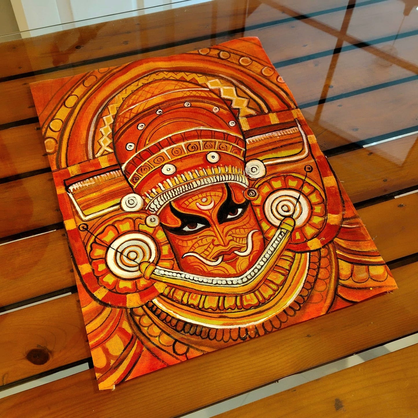 Hand Painted Wearable Art Patches Featuring Theyyam motif