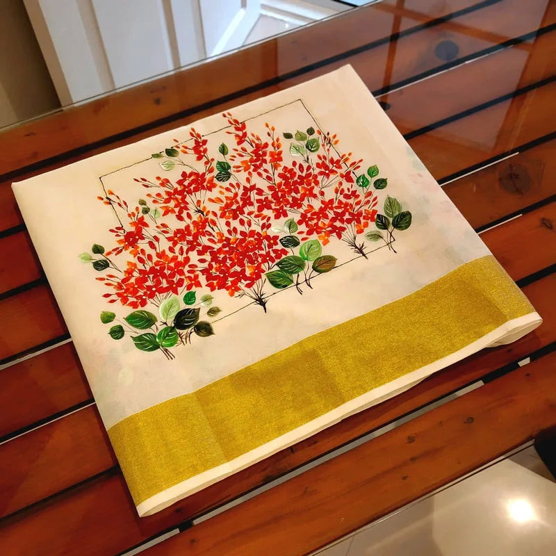 Artistically Hand-Painted Blouse Fabric Inspired By Nature’s Florals