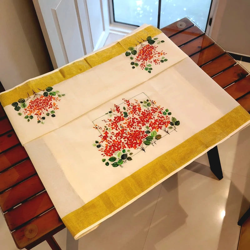 Artistically Hand-Painted Blouse Fabric Inspired By Nature’s Florals