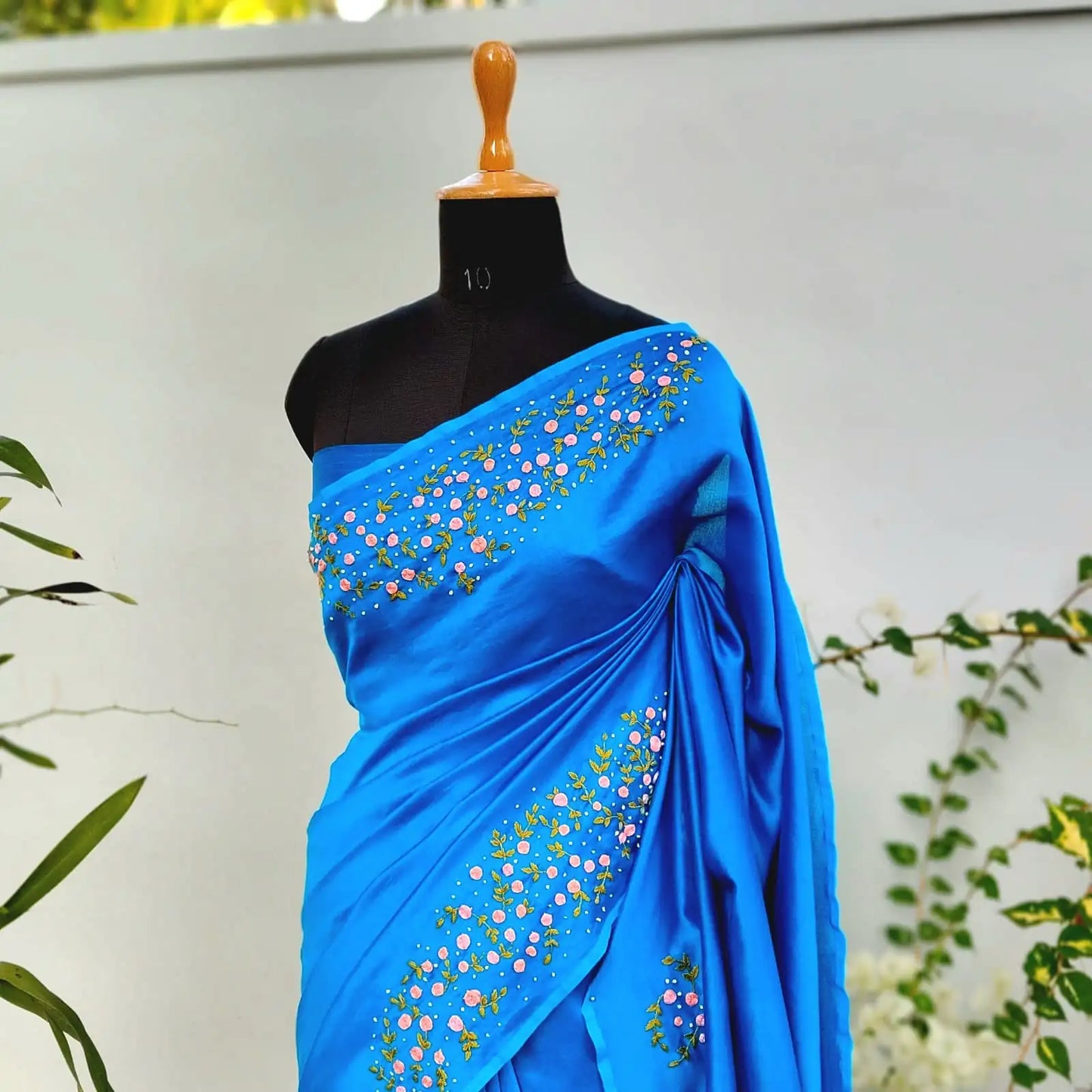 Pure Chanderi Silk Saree Adorned With Exquisite Hand Embroidery