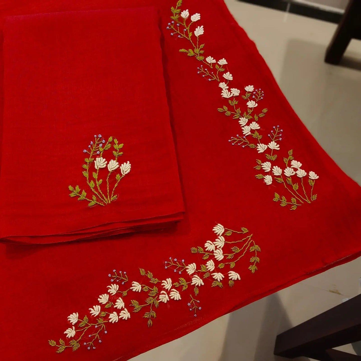 Delicate Hand-Embroidered Beauty in Mal Chanderi