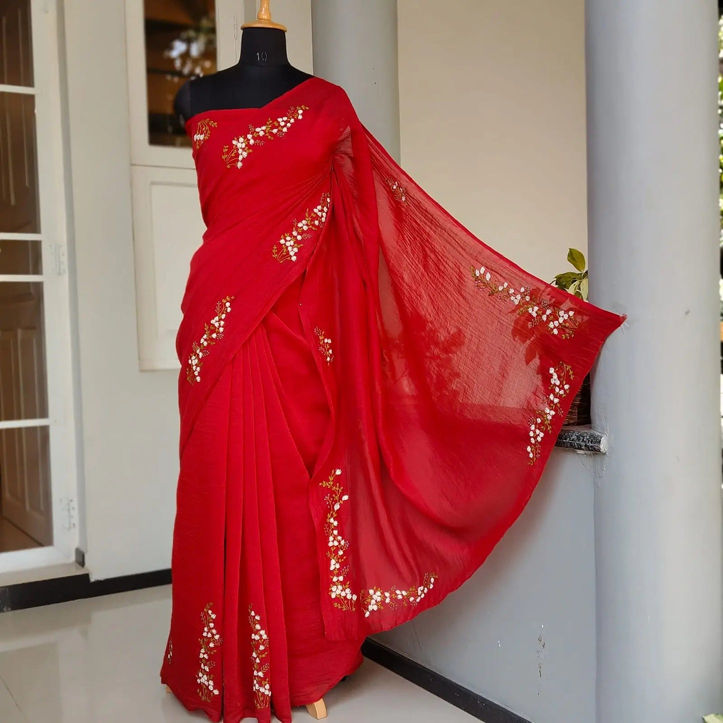Delicate Hand-Embroidered Beauty in Mal Chanderi
