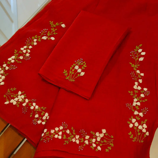 Delicate Hand-Embroidered Beauty in Mal Chanderi