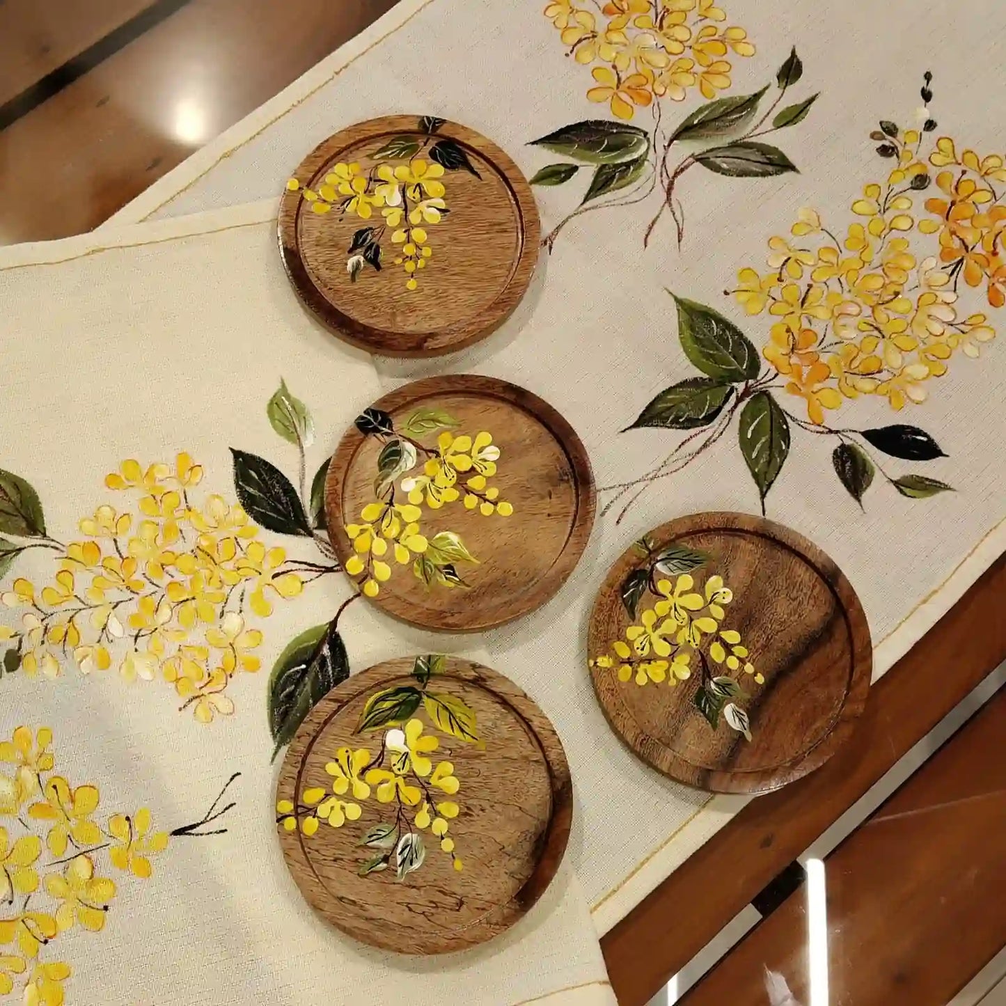 Hand-Painted Wooden Coasters