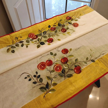 Kasavu Saree With Pomegranate Art