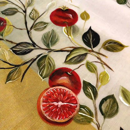 Kasavu Saree With Pomegranate Art