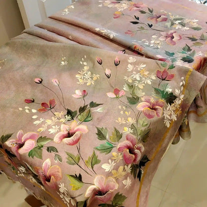 Gorgeous Hand-Dyed And Hand-Painted Tussar Silk Dupatta