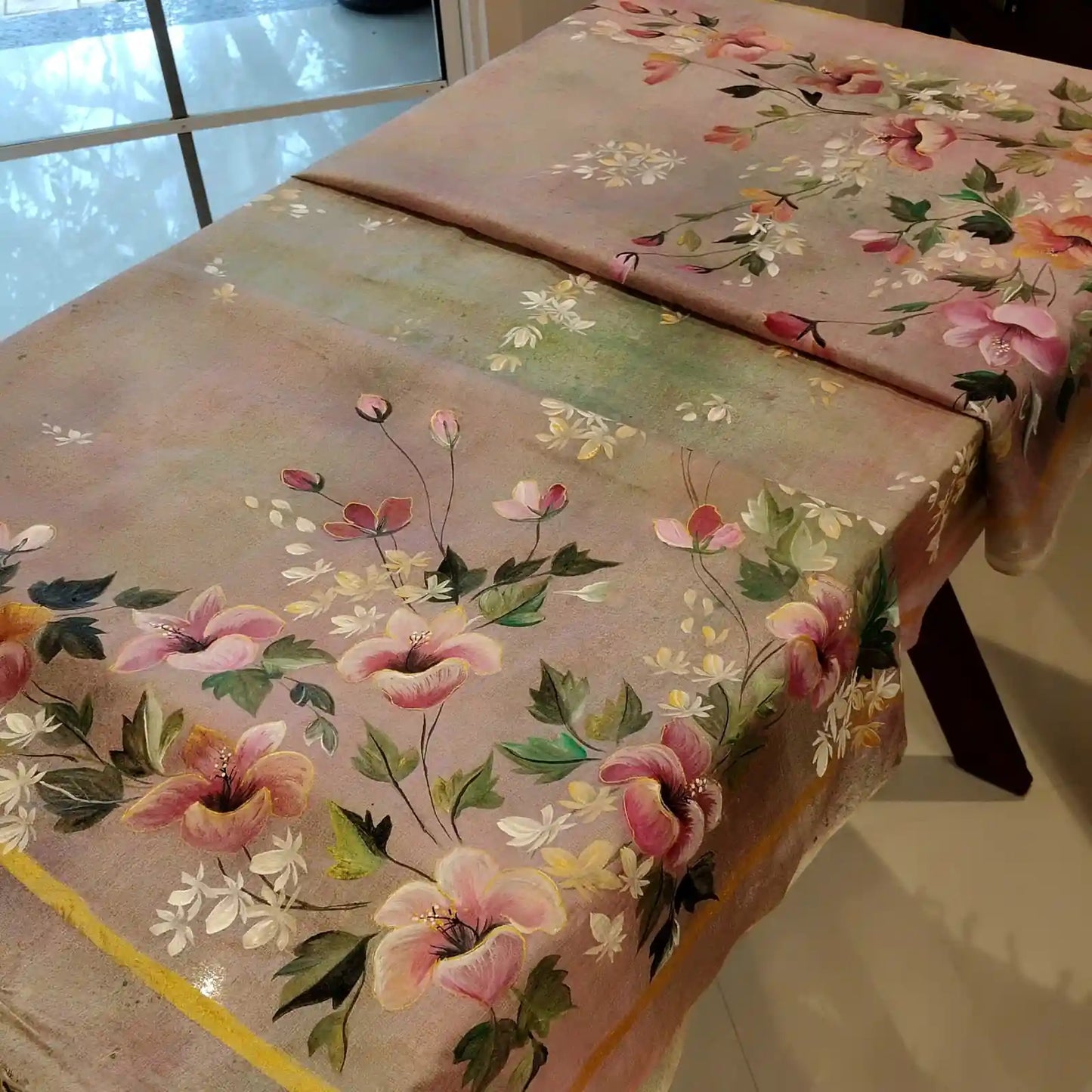 Gorgeous Hand-Dyed And Hand-Painted Tussar Silk Dupatta
