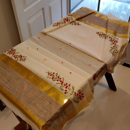 Gracefully Hand-Embroidered Chanderi Silk Dupatta