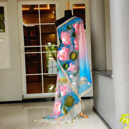 Soft Kota Doria Dupatta Enhanced With Elegant Hand-Painted Details