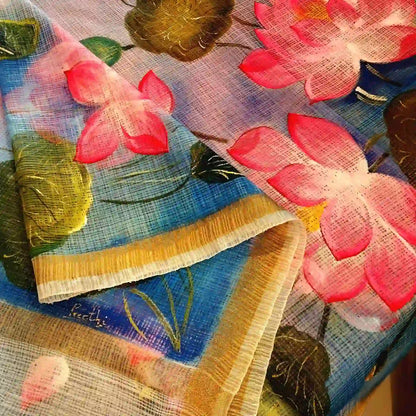 Soft Kota Doria Dupatta Enhanced With Elegant Hand-Painted Details