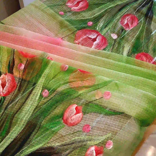 A Classy Hand-Painted Kota Doria Dupatta For A Graceful Look